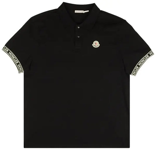 Moncler Logo Patch Short-Sleeve Polo 'Black'