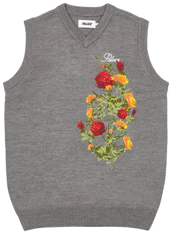 Palace Rose Knit Vest 'Grey'