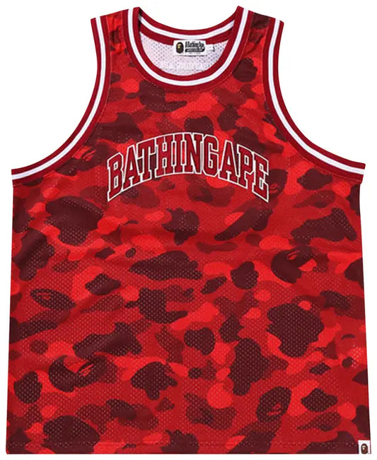 BAPE Color Camo Basketball Tank Top 'Red'