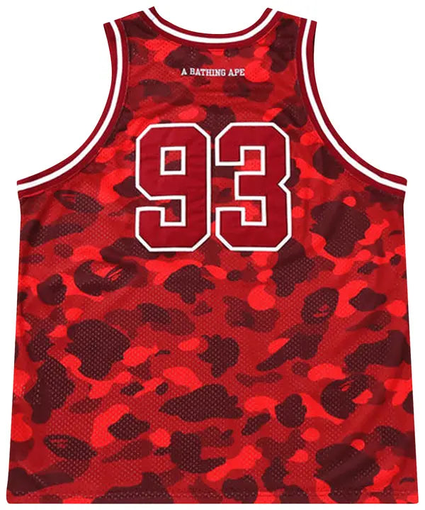 BAPE Color Camo Basketball Tank Top 'Red'