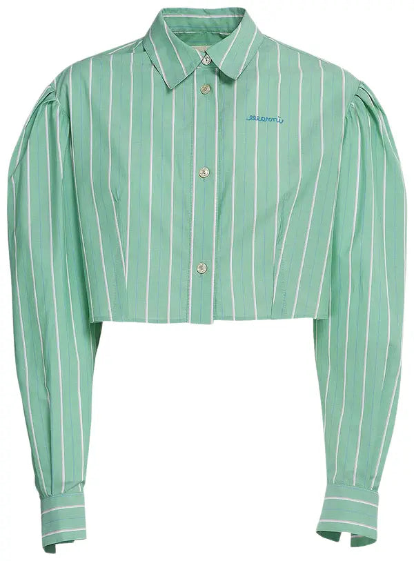 Marni Cropped Box Long-Sleeve Button Down 'Millet'