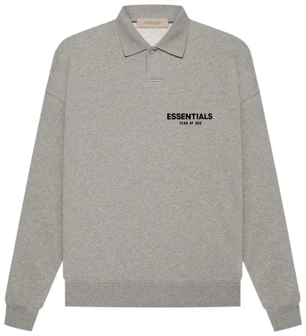 Fear of God Essentials Long-Sleeve Polo 'Dark Oatmeal'