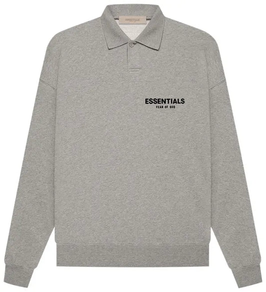 Fear of God Essentials Long-Sleeve Polo 'Dark Oatmeal'