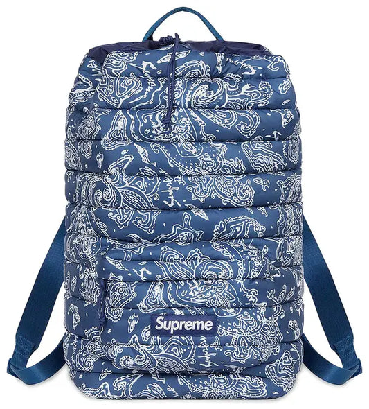 Supreme Puffer Backpack 'Blue Paisley'