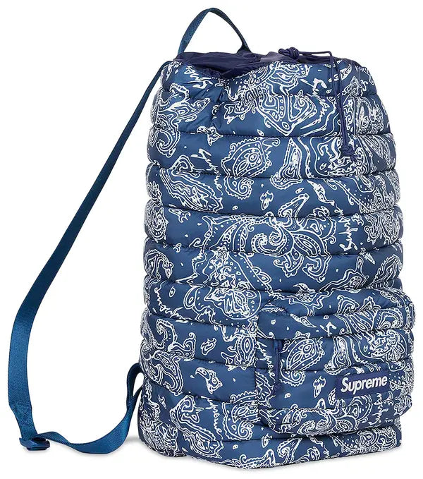 Supreme Puffer Backpack 'Blue Paisley'