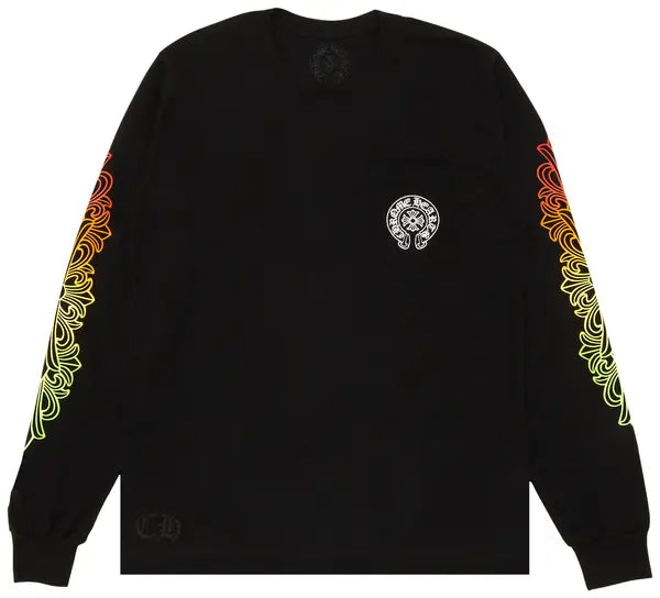 Chrome Hearts Floral Sleeve Gradient Long-Sleeve T-Shirt 'Black'