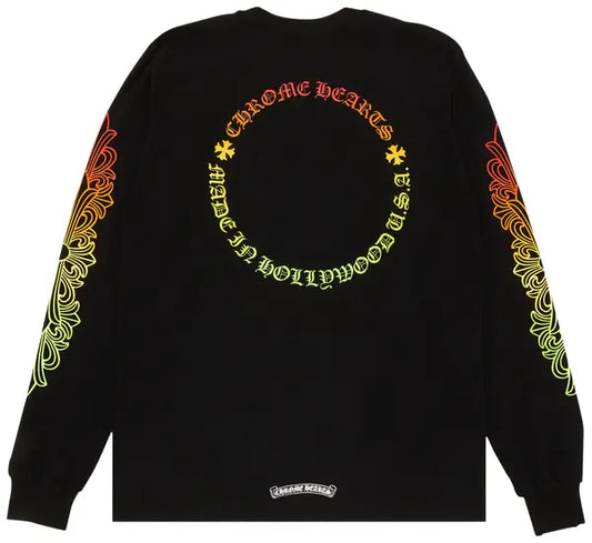 Chrome Hearts Floral Sleeve Gradient Long-Sleeve T-Shirt 'Black'