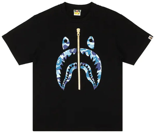 BAPE Shark Camo Short-Sleeve T-Shirt 'Black/Blue'