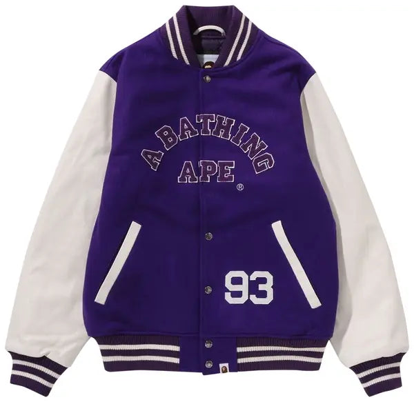 BAPE Giant Ape Head Varsity Jacket 'Purple'