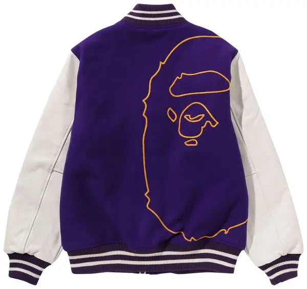 BAPE Giant Ape Head Varsity Jacket 'Purple'