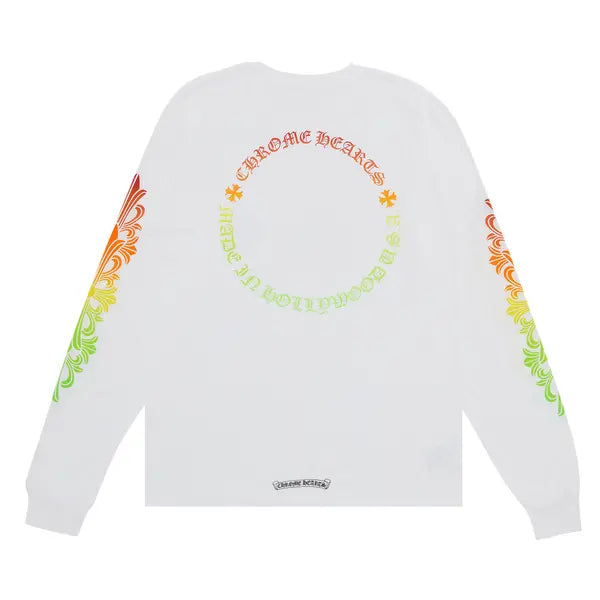 Chrome Hearts Floral Sleeve Gradient Long-Sleeve T-Shirt 'White'