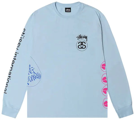 Stussy Test Strike Pigment Dyed Long-Sleeve Tee 'Sky Blue'