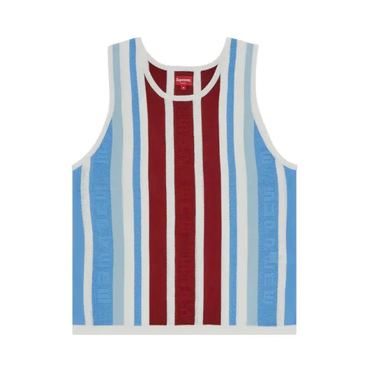 Supreme Knit Stripe Tank Top 'White'