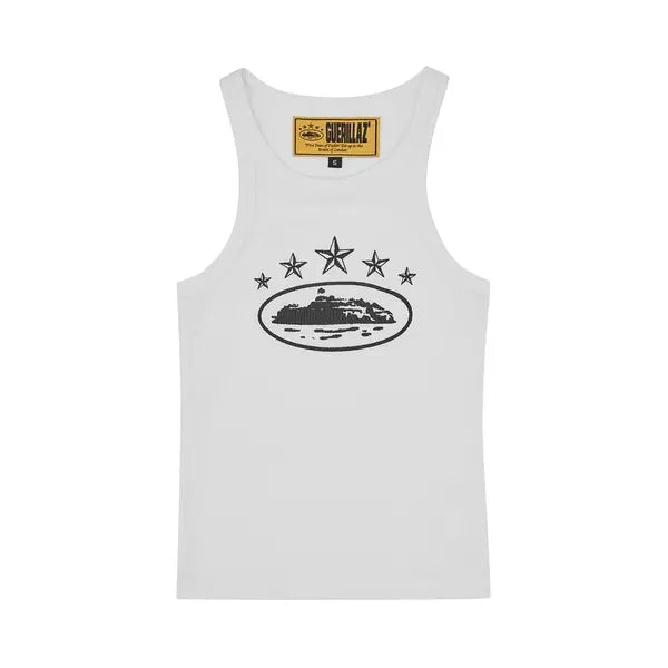 Corteiz 5 Starz Alcatraz Tank Top 'White'