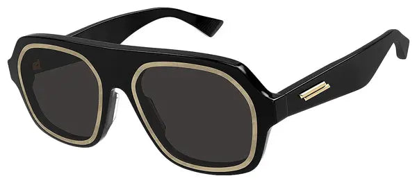 Bottega Veneta Rim Aviator Sunglasses 'Black/Grey'