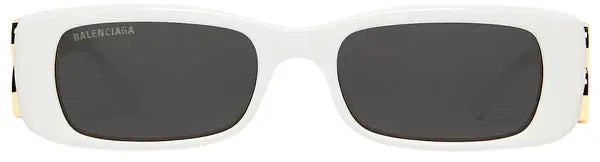 Balenciaga Dynasty Rectangle Sunglasses 'White'