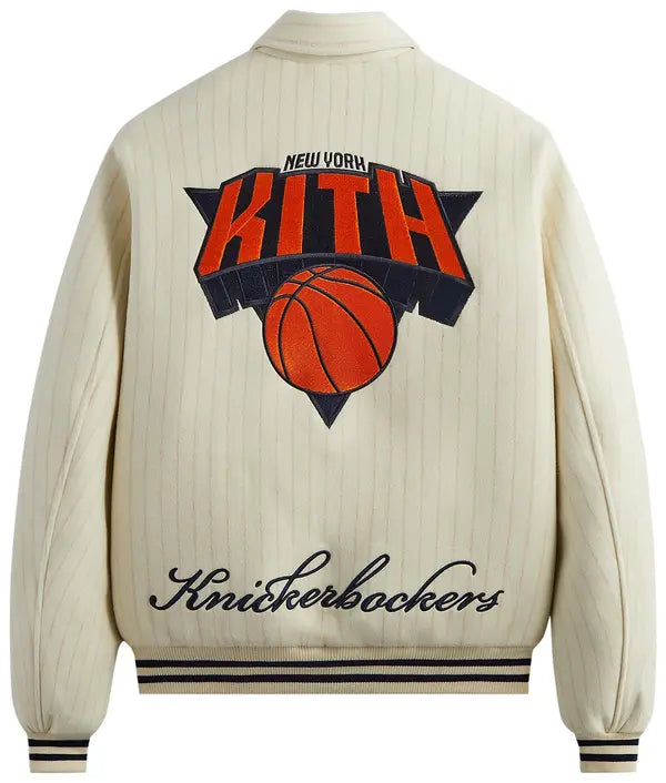 Kith For The New York Knicks Wool Collared Coaches Jacket 'Silk'