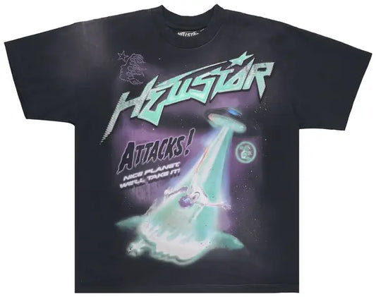 Hellstar Attacks T-Shirt 'Black/Green'