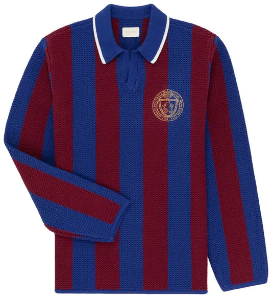 Aimé Leon Dore Long-Sleeve Knit Soccer Jersey 'Merlot/Royal'