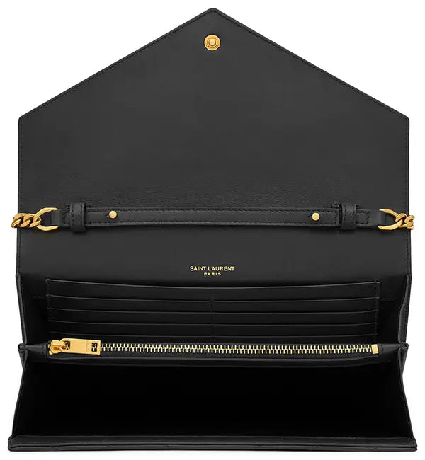 Saint Laurent Cassandre Chain Wallet 'Noir'