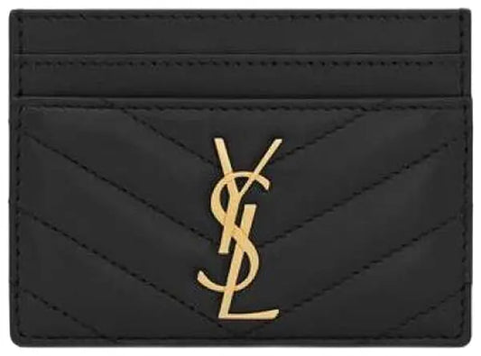 Saint Laurent Cassandre Matelassé Card Case 'Noir'