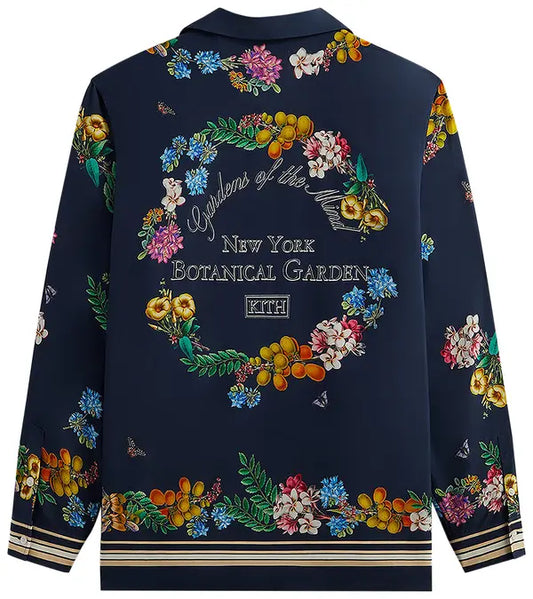 Kith x New York Botanical Garden Floral Border Long Sleeve Thompson Shirt 'Nocturnal'