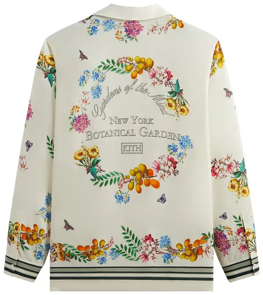 Kith x New York Botanical Garden Floral Border Long Sleeve Thompson Shirt 'White'