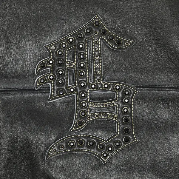 Supreme Gem Studded Leather Jacket 'Black'