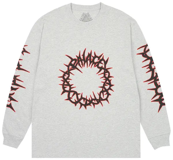 Palace Spiked Long-Sleeve 'Grey Marl'