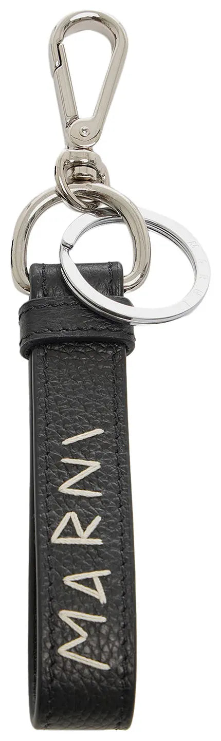 Marni Calf Leather With Mending Key Ring 'Black'