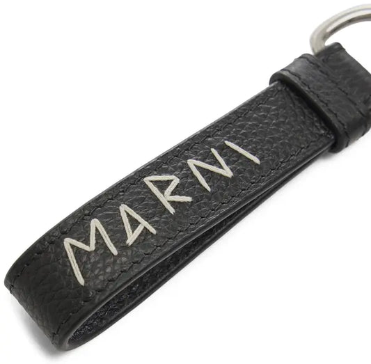 Marni Calf Leather With Mending Key Ring 'Black'