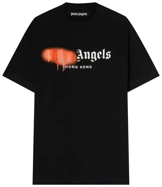 Palm Angels Hong Kong Sprayed T-Shirt 'Black/Orange'