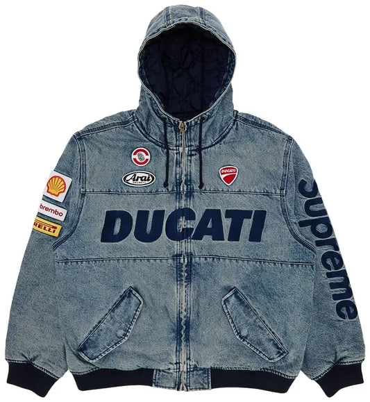 Supreme x Ducati Hooded Racing Jacket 'Denim'