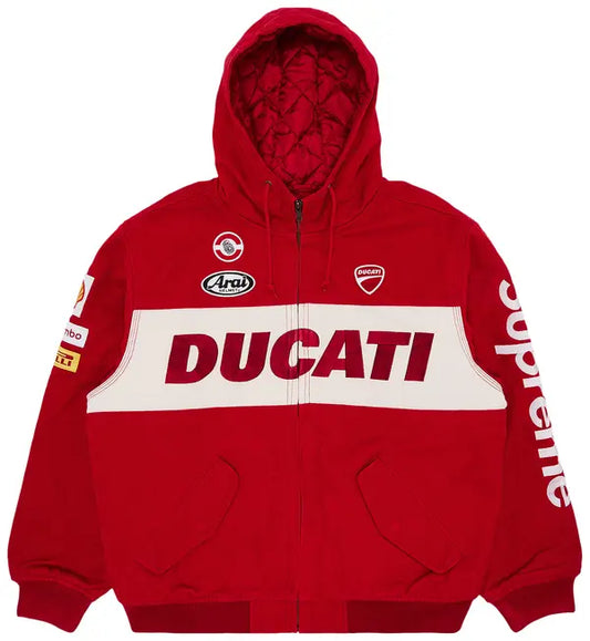 Supreme x Ducati Hooded Racing Jacket 'Red'