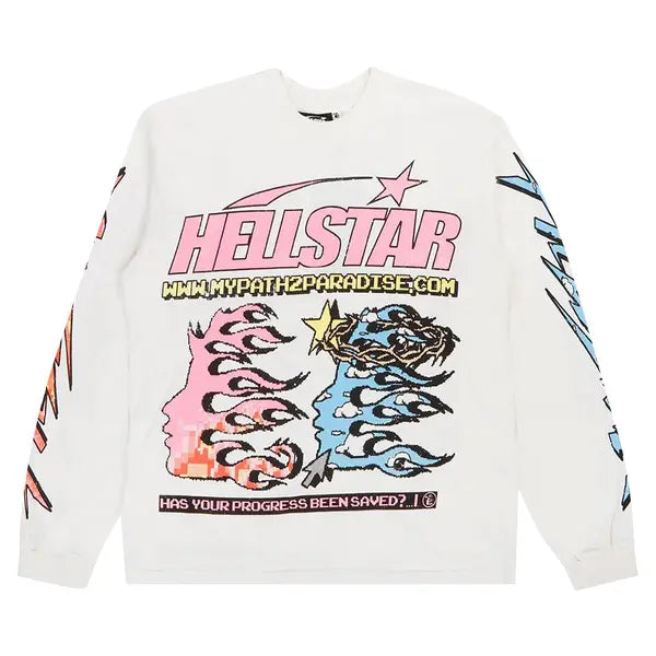 Hellstar Pixel Long-Sleeve Tee 'White'