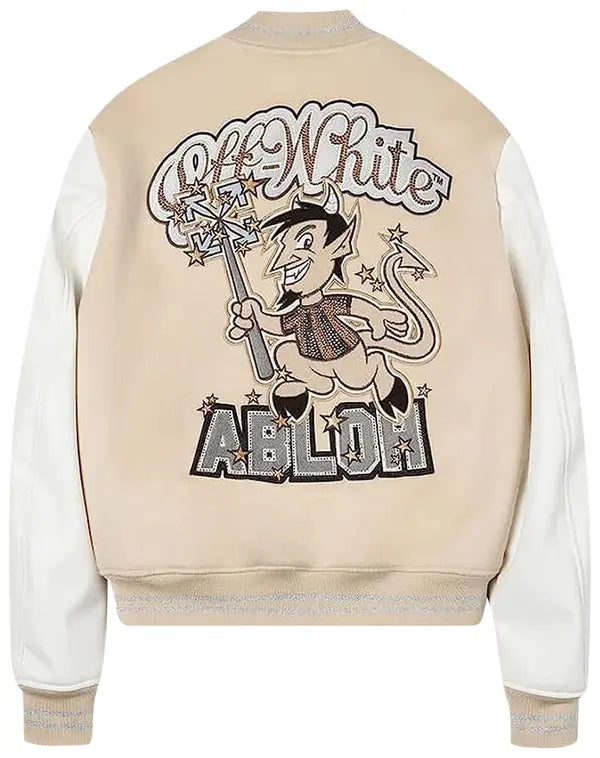 Off-White x AC Milan Varsity Jacket 'Cream/White'