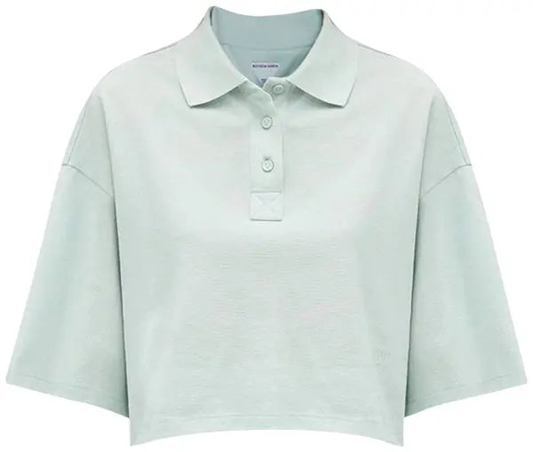 Bottega Veneta Cropped Polo Shirt 'Light Cyan'