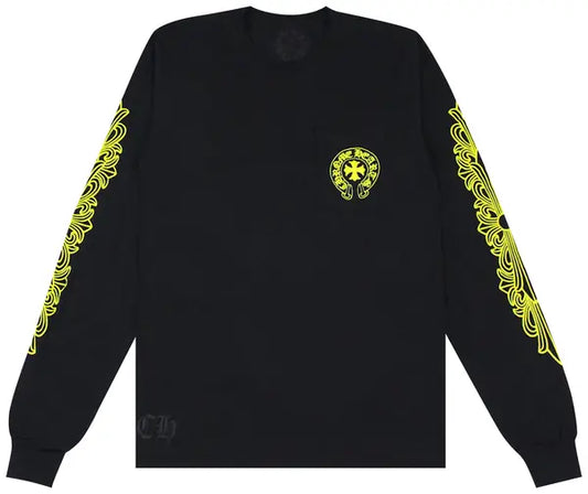 Chrome Hearts Made In Hollywood Pocket Long-Sleeve T-Shirt 'Black/Yellow'