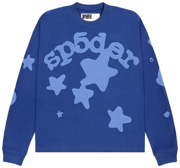 Sp5der Beluga Long-Sleeve HW Tee 'Blue'