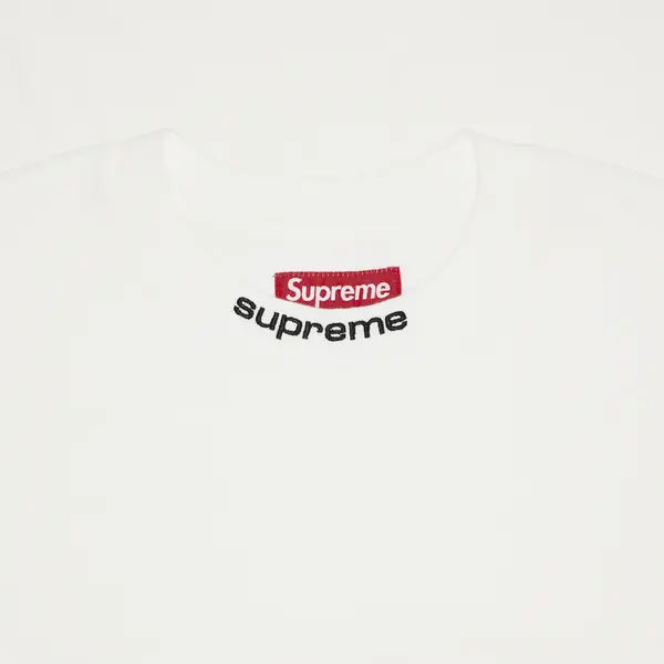 Supreme Embroidered Collar Long-Sleeve Top 'White'