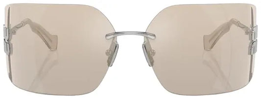 Miu Miu Irregular Sunglasses 'Silver/Ivory'