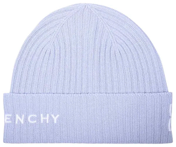 Givenchy Ribbed Embroidered Logo Beanie 'Light Blue'