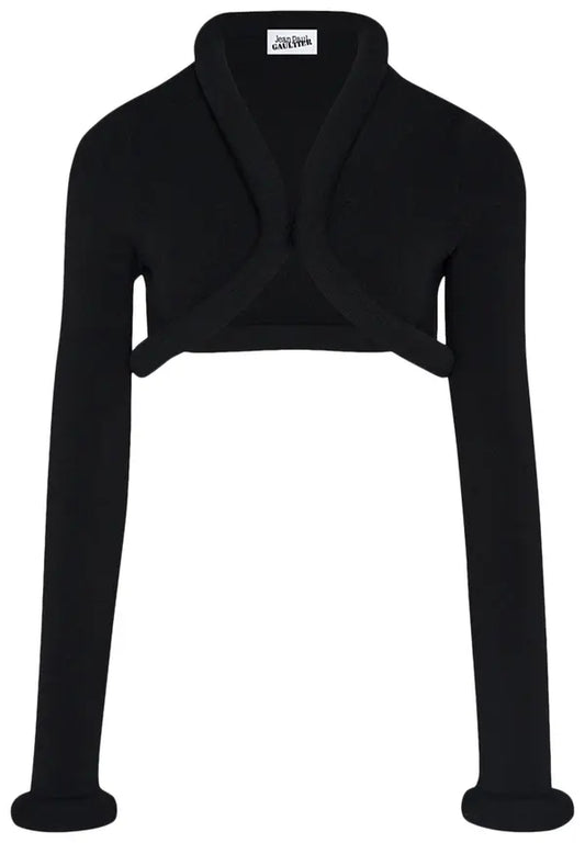 Jean Paul Gaultier Foam Detail Cropped Cardigan 'Black'