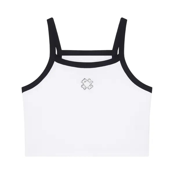 Givenchy Cropped Spaghetti Strap Tank Top 'White'