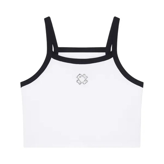 Givenchy Cropped Spaghetti Strap Tank Top 'White'