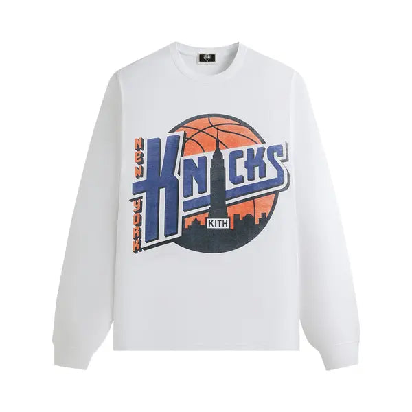 Kith For The New York Knicks City Vintage Long-Sleeve Tee 'White'