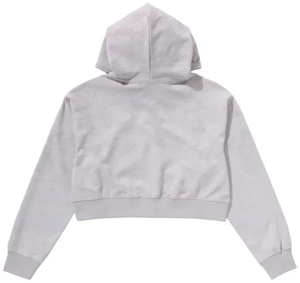 BAPE Solid Camo Jacquard One Point Cropped Zip Hoodie 'Grey'