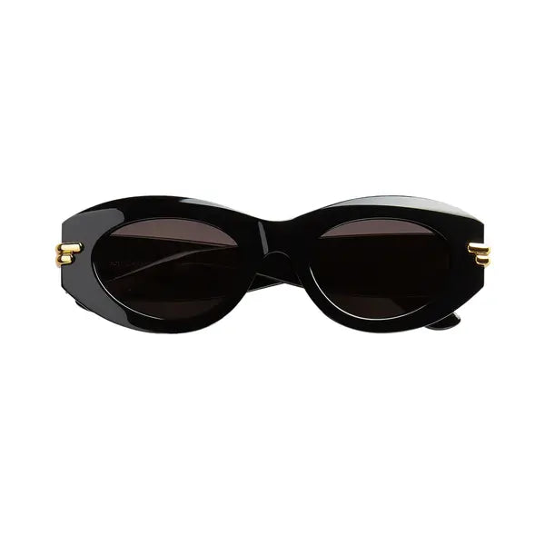 Bottega Veneta Mitre Oval Sunglasses 'Black/Grey'