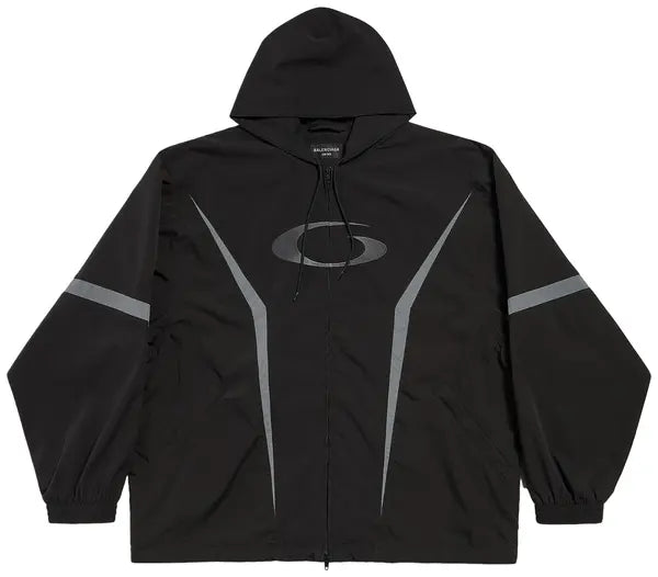 Balenciaga Loop Sports Icon Large Tracksuit Jacket 'Black/Elephant Grey'