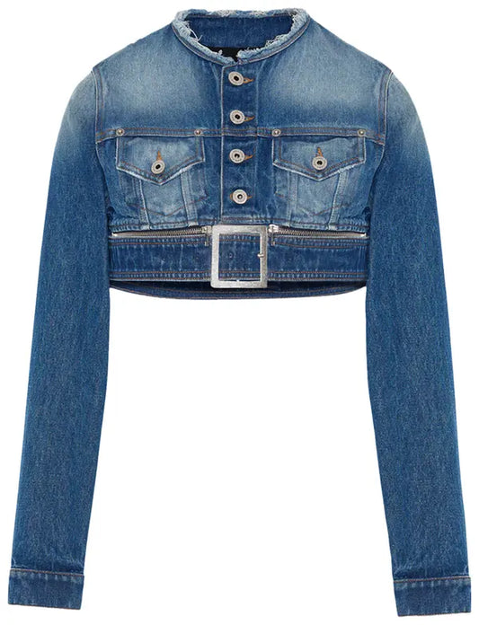 Jean Paul Gaultier Super Cropped Jacket 'Vintage Blue'